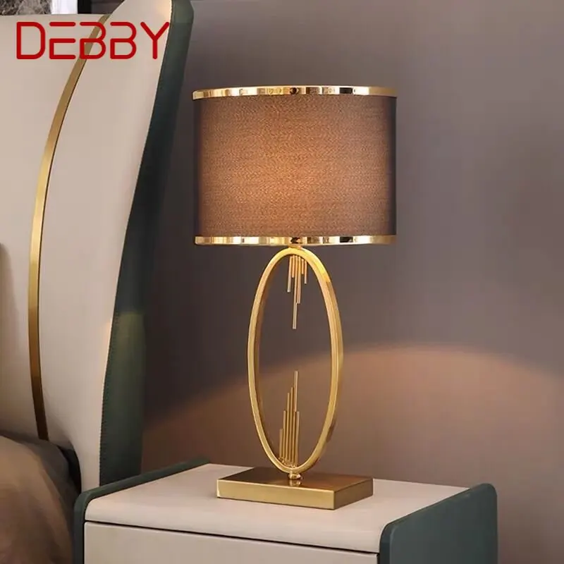 Современная настольная лампа DEBBY LED Nordic Creative с простым коричневым абажуром Настольные лампы для дома, гостиной, Прикроватной тумбочки в спальне