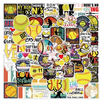 100 листов Креативной спортивной серии DIY Наклейки для софтбола Мультяшный чемодан, шлем, наклейки для ноутбука на холодильник, детский подарок