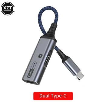 2 В 1 Адаптер Зарядного Устройства Для Наушников USB Type C-3,5 мм USB C-Aux Аудио Адаптер Конвертер Jack Splitter С Быстрым Зарядным Устройством PD 60 Вт