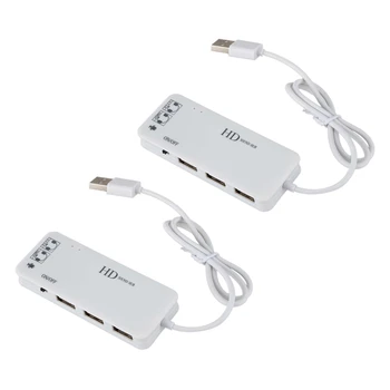 2X3-портовый USB 2.0-концентратор, внешняя звуковая карта 7.1 Ch, гарнитура, микрофон, адаптер для ПК, Белый
