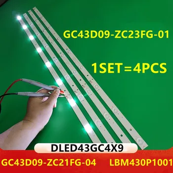 4шт 823 мм ТВ Светодиодные Полосы Подсветки Для 43 дюймов GC43D09-ZC21FG-04 LED43GC 4X9 GC43D09-ZC23FG-01 43PFF5021 43PFF5011 T4312M