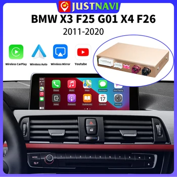 JUSTNAVI Автомобильный Мультимедийный Беспроводной CarPlay Для BMW X3 F25 G01 X4 F26 2011-2020 CIC NBT EVO с Android Auto Mirror Link AirPlay