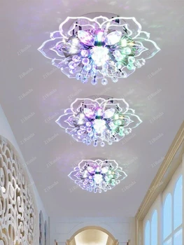 Lampu Gantung Langit-langit Kristal LED 9W Desain Bunga Dekorasi Lampu Gantung