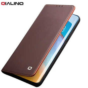 Qialino-Флип-чехол-бумажник из натуральной кожи для Huawei, Роскошный слот для карт памяти, Mate 40, 30, 20 Pro, 30e, P40 Pro + Plus