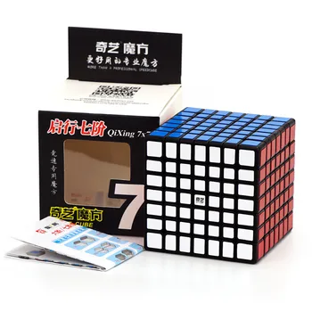 QiYi Qixing S 7x7 Magic Speed Cube Черные соревновательные кубики-головоломки без наклеек, развивающие игрушки