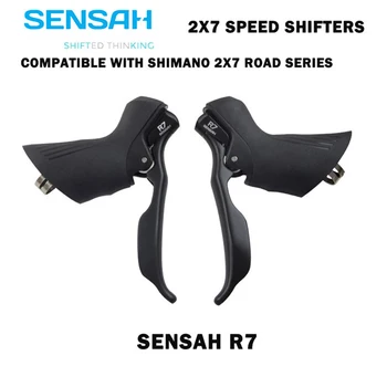 SENSAH R7 2X7 Скоростные Переключатели Скоростей Для Шоссейных велосипедов 2X7S Рычажный Тормоз Для Шоссейных велосипедов, Совместимый с Shimano R6800 Claris Sora St-a070 STI