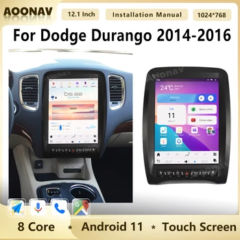 Автомагнитола Android 11 для Dodge Durango 2014-2016 12,1-дюймовый стереомедийный видеоплеер Qualcomm с GPS-навигацией Carplay