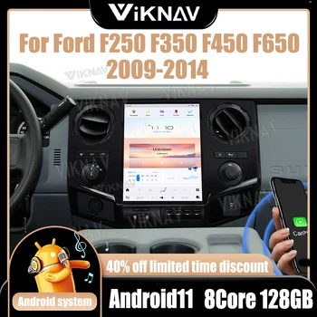 Автомагнитола с Сенсорным Экраном Для Ford F250 F350 F450 F650 2009-2014 беспроводная Carplay и Android Автоматическая GPS-Навигация 8 + 128 ГБ