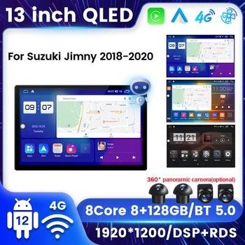 Автомобильный мультимедийный Android 12 Для Suzuki Jimny JB64 2018-2020 GPS DSP Радио 4G LTE WiFi Стерео Для беспроводного Carplay 2Din All-in-One