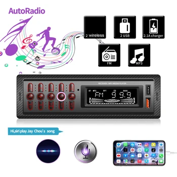 Автомобильный Стереоприемник 12V с Сенсорным Экраном, Bluetooth-совместимый Стереоплеер, USB-Зарядка, Цифровое Радио, Пульт Дистанционного Управления, RGB Светодиодная Подсветка