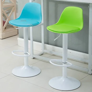 Барные стулья с поворотной спинкой на стойке регистрации в скандинавском стиле, современная минималистичная мебель для дома, Высокие барные стулья, Барный стул для кухни ресторана