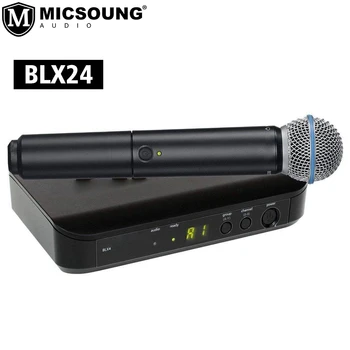 Беспроводная караоке-микрофонная система BLX24 PG58 SM 58 BETA58 2-канальный UHF двойной комплект для выступления на сцене Shure