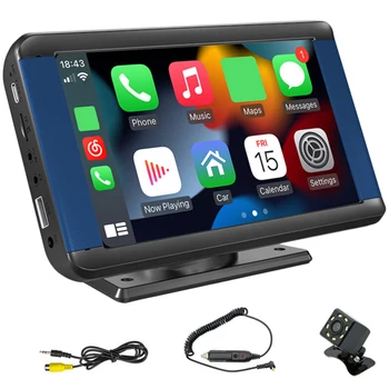Беспроводная портативная автомобильная стереосистема Carplay Android Auto, 7-дюймовое автомобильное радио, совместимое с Bluetooth, камера заднего вида Mirrorlink, Wi-Fi 2,4 G/ 5G