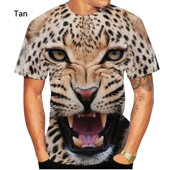 Брендовая летняя футболка BIANYILONG, новая модная мужская футболка с 3D принтом льва, леопардовым принтом, летняя повседневная футболка с короткими рукавами