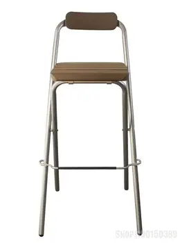 Бытовой складной барный стул Со спинкой, барный стул для гостиной, высокий стул из антикоррозийного дерева, барный стул, Современный минималистичный барный стул