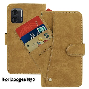 Винтажный Кожаный Бумажник Doogee N50 Case 6,52 