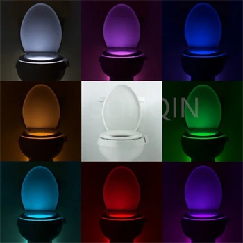 Водонепроницаемое сиденье для унитаза Умный Датчик движения PIR Ночник Туалетная лампа для подсветки унитаза Освещение туалета Светодиодная лампа Luminaria