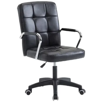 Вращающееся кресло для конференций, Кожаная компьютерная табуретка, Новая офисная мебель в китайском стиле со стальной ножкой для поручней 0