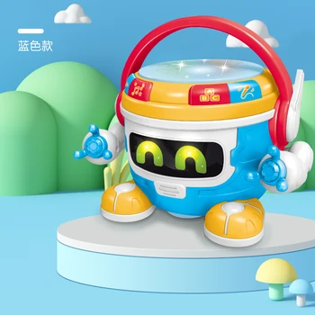 Детская игрушка Музыкальная интерактивная игрушка Электрическая со светом и звуками, танцующий робот, космические элементы для младенцев, подарки для детей