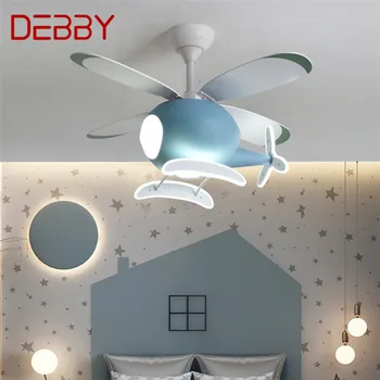 Детский потолочный вентилятор DEBBY, Скандинавский вентилятор, Персонализированный Креативный светодиодный светильник для ресторана, спальни, кабинета С потолочным вентилятором