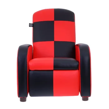 Детское кресло с откидной спинкой из полиуретана, искусственная кожа, черный/красный мини-диван, детское кресло 0