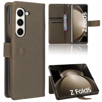 Для Samsung Galaxy Z Fold 5 Чехол 5G Роскошный Чехол С Ромбовидным Узором Из Искусственной Кожи, Подставка Для Кошелька Samsung Z Fold5, Сумки Для Телефонов