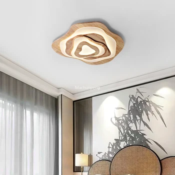 Китайский потолочный светильник из дерева Zen Lustre, Акриловое облако, креативный светодиодный потолочный светильник, эстетичный Современный декор для дома Lampara Techo