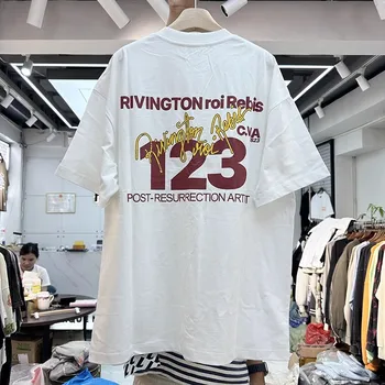 Круглый вырез
 RRR123 Винтажная футболка с упрощенным принтом в виде буквы 123 для мужчин и женщин, футболка RRR 123, топ, футболка 
