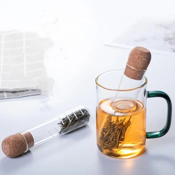 Кружка Ситечко Трубчатый фильтр для заварки чая Puer Creative Leak Glass Tea Tea Design Тест Ools для аксессуаров Тюбик для чая с травами Стеклянный фильтр для чая