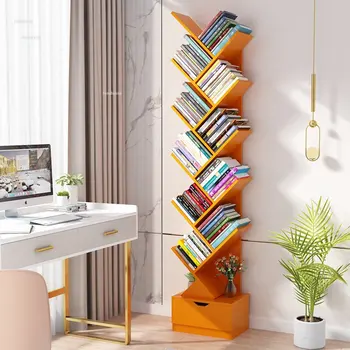 Легкие роскошные детские книжные шкафы Полки Мебель для дома Напольные книжные полки в форме дерева Простой книжный шкаф для хранения в маленькой гостиной