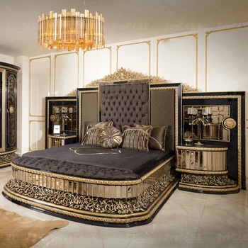 мебель для дома и красивая мебель для спальни полный комплект, королевский итальянский комплект мебели для спальни, роскошное одеяло, кровать King size classic