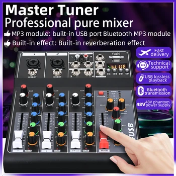 Микшер 4 полосный профессиональный сбалансированный Bluetooth USB Эффект реверберации rave music party show DJ studio музыкальный контроллер