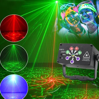 Мини-вечеринка, лазерные эффекты освещения сцены с УФ-лампой, RGB USB Светодиодный диско-проектор, лампа для домашнего Dj танцпола, 240 узоров