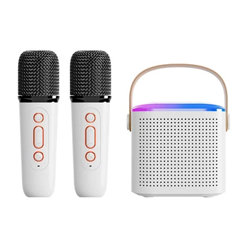 Мини-микрофон Y1 RGB с красочным освещением, семейная караоке-машина, стереозвук, портативная акустическая система, совместимая с Bluetooth 5.3.