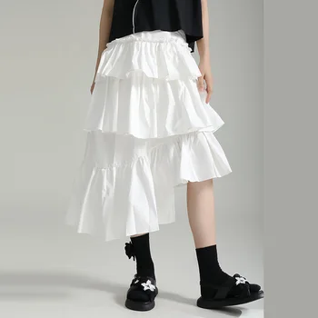 Многослойная юбка для торта SuperAen с высокой талией, летняя новинка 2023, женская длинная юбка трапециевидной формы с эластичной резинкой на талии