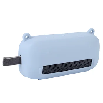 Мягкий силиконовый чехол для портативной колонки SoundLink Flex Bluetooth с плечевым ремнем и карабином, синий