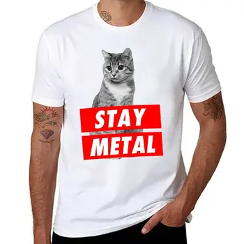 Новая футболка STAY METAL, быстросохнущая футболка, футболки оверсайз, забавная футболка, черные футболки для мужчин