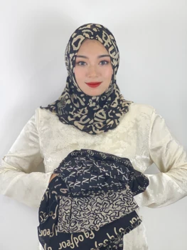 Новый мусульманский хиджаб, женский шифоновый пуловер, тюрбан, черный пуловер с круглым квадратным рисунком, тюрбан, Дышащий солнцезащитный крем, чистый и сладкий