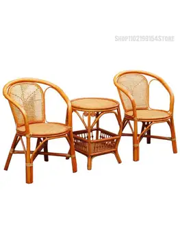 Плетеный Балконный Стол и стул True Cany Chair Из Трех частей - Кресло для отдыха В Современной Гостиной По Контракту