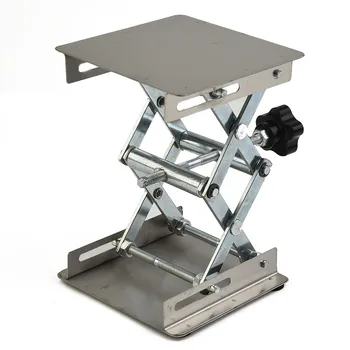 Подъемный стол из нержавеющей стали, лаборатория деревообработки, Подставка для ручного управления, Регулируемая Подъемная платформа Для плотницкой гравировки
