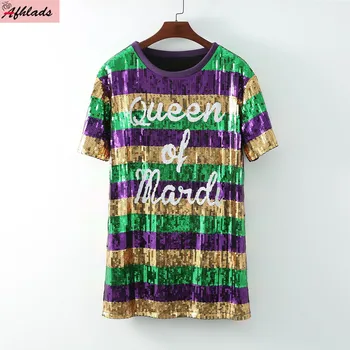 Полосатая радужная уличная одежда в стиле пэчворк с пайетками, летняя футболка с надписью в стиле хип-хоп, свободная женская одежда для ночного клуба