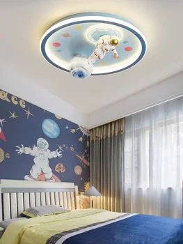 Потолочный светильник для спальни мальчика, креативный мультяшный астронавт, серия 
