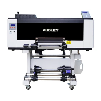 принтер для печати УФ-DTF-наклеек размером 30 см A3 рулон в рулон мини-УФ-DTF-принтер CMYKW с лаком 3 шт F1080A1
