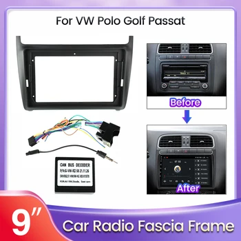 Рамка автомобильного радиоприемника TomoStrong для Volkswagen VW Polo Passat Golf Рамка радиопанели с проволочной втулкой, Приборная панель, Оригинальный комплект для автомобильного крепления