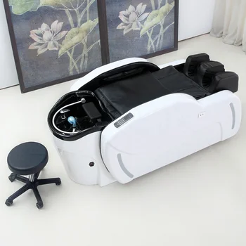 Роскошные современные массажные кресла с шампунем для салона красоты, электрическое кресло для мытья волос, кровать с шампунем