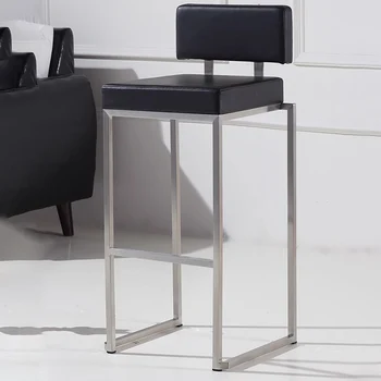 Роскошный кухонный барный стул Современный дизайн из черной кожи Barhocker Барный стул Офисный Скандинавский Библиотечный шезлонг Товары для дома