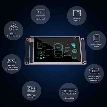 Сенсорный ЖК-дисплей NEXTION HMI NX4832K035 с 3,5-дюймовым резистивным дисплеем улучшенной серии UASRT TFT LCD модуль 0