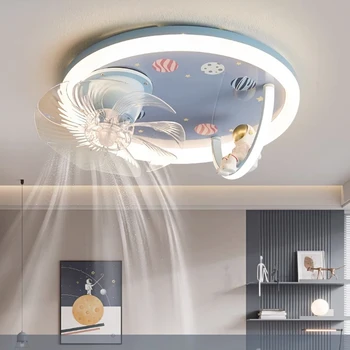 Скандинавский декор детской спальни светодиодные светильники для комнаты Потолочный вентилятор лампа столовая Потолочные вентиляторы с подсветкой дистанционное управление