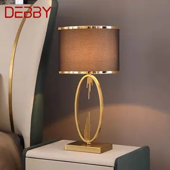 Современная настольная лампа DEBBY LED Nordic Creative с простым коричневым абажуром Настольные лампы для дома, гостиной, Прикроватной тумбочки в спальне 0