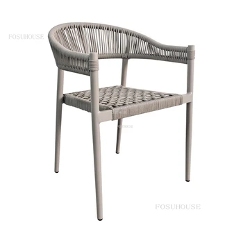 Современные уличные стулья из алюминиевого сплава, Простая уличная мебель, домашний Водонепроницаемый пляжный стул с солнцезащитным кремом, Садовые стулья из ротанга для отдыха